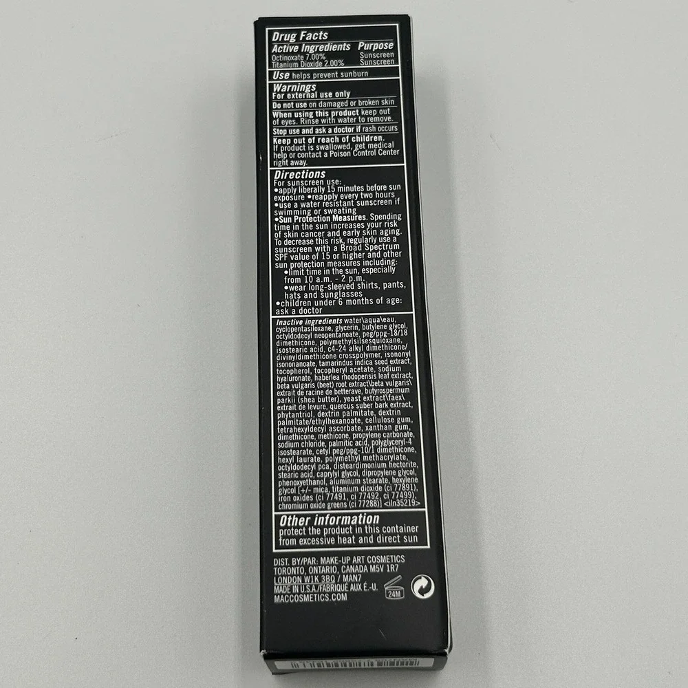 MAC Studio Sculpt Foundation NC37 1.3oz New SPF 15 Hydrating Creamy Satin Finish